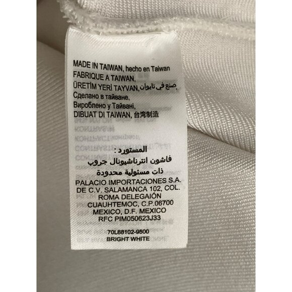 Bebe Bandage Dress Bodycon Mini Mesh Cutout Plunge Sexy L White NWT Y2K 90s - Picture 9 of 12